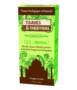 1,2,3 Menthes ! Recharge (Menthe Douce, Poivrée, Bergamote) 20 Tisanes Et Traditions