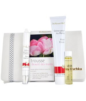 Coffret Beaut� des Mains 3 produits + trousse coton bio Dr.Hauschka