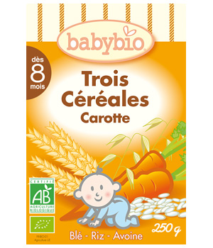 3 C�?©r�?©ales Carotte d�?¨s 8 mois boite carton Babybio