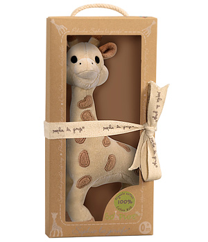 Peluche en coton bio SO'PURE Sophie la girafe 26 cm d�?¨s la Vulli