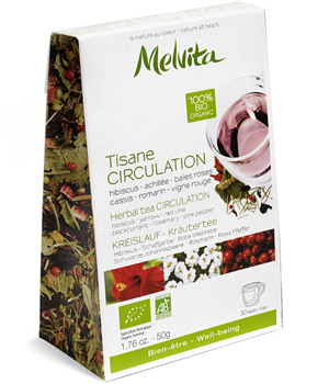 Circulation Herbal tea - Hibiscus, Achillea, Pink Peppercorn, Blackcurrant, Rosemary, Grape Vine