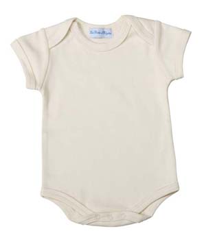 Body en coton bio manches courtes Beige Les B�b�s d'Elysea