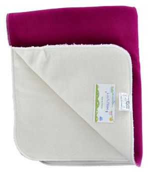 Lulu Nature Tapis de change chanvre et coton bio 45 x 60cm Framboise