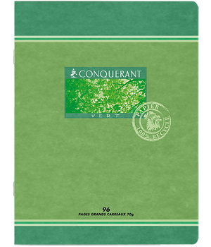 recycl�?© Conqu�?©rant Vert A4 recycl�?© piqu�?©, 21x29,7 grands carreaux Rentree Ecologique
