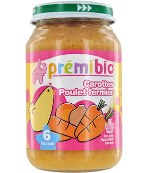 Petit pot Carottes Poulet fermier d�s 6 mois Pr�mibio