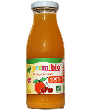 Jus de fruits Orange Ac�rola 100% pur jus Pr�mibio
