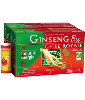 Duo de Ginseng d'Ac�rola Gel�e Royale 600ml + 1 tube vitamine C SuperDiet