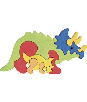 Wooden jigsaw puzzle the Triceratops