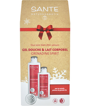 Sante Coffret duo soin bien être velours:Gel douche 200ml + lait Grenadine Spirit 150ml
