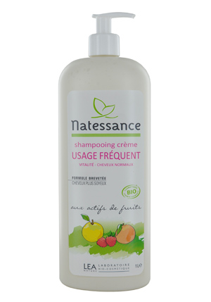 Natessance Shampoing crème usage fréquent Vitalité aux actifs de Fruits 1litre