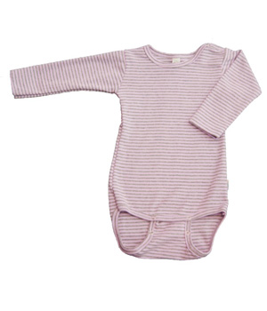 Iobio long-sleeved bodysuit Pink/Grey stripes 12-24m,