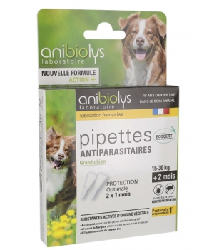 Anibiolys 2 Pipettes antiparasitaires grand chien 4ml