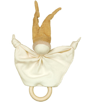 Doudou Zmooz chapeau rayé avec anneau dentition 15cm