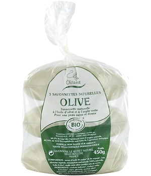 Oleanat Lot de 3 Savonnettes à l'huile d'olive bio 3x150g