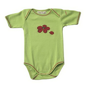 Body vert manches courtes motif coccinelle 12 mois Peau ethique