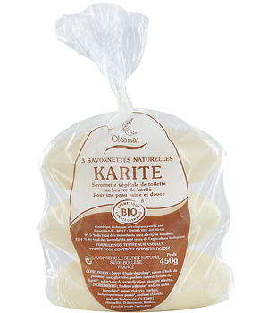 Lot de 3 Savonnettes au Beurre de Karit� bio 3X150g Oleanat