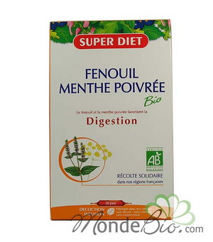 Fenouil Menthe Poivr� 20 ampoules de 15ml soit 300ml SuperDiet
