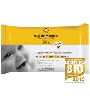 40 Lingettes nettoyantes et apaisantes au Miel de Manuka Comptoirs Et Compagnies