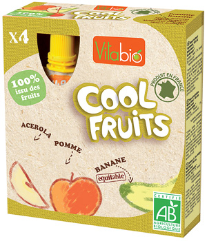 Kalibio - Cool fruits Pomme Banane bio 4 gourdes de 90gr