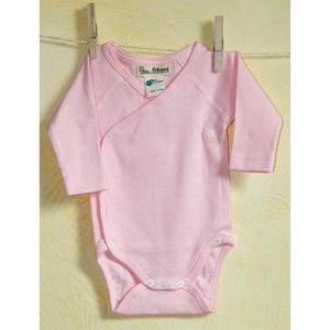 Peau ethique - Body Croisé Manches Longues Rose 1 mois