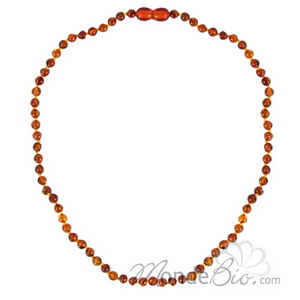 Collier d'ambre adultes perles Miel