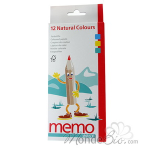12 Crayons de couleur nature bois FSC 6 Rentree Ecologique