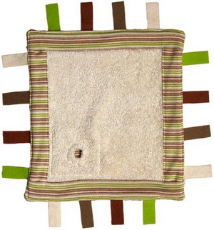 Carr� de tissu doudou bords verts Keptin jr