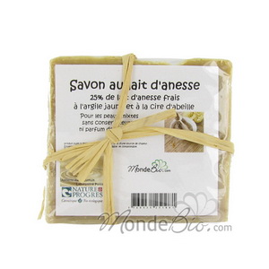 Laboratoire Paysane Savon à 25% de lait d'ânesse Argile jaune et cire d'abeille 100g