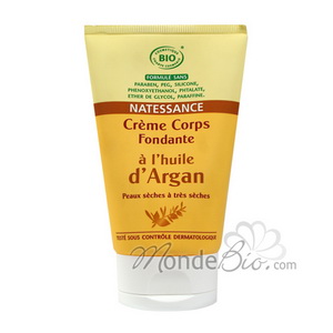 Cr�me corps fondante peaux s�ches Argan 100ml Natessance