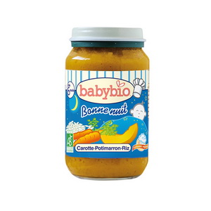 Menu Bonne nuit Carotte Potimarron Semoule Riz d�s 8 mois 200gr Babybio