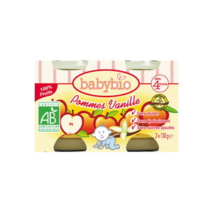 Petits pots Pommes Vanille 2x130g d�s 4 mois Babybio