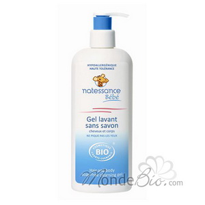 Natessance Gel lavant cheveux et corps sans savon Aloe Vera 500ml