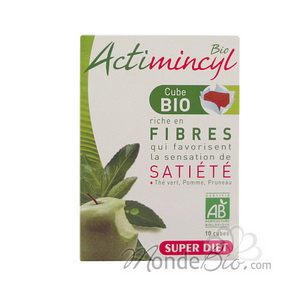 SuperDiet - Actimincyl Satiété Goût Pomme et Vanille Bourbon boite de 10 cubes de 10g