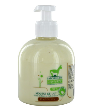 Laboratoire Paysane Mousse de lait peau sèche à 30% de lait d'ânesse Rose Avocat 300ml