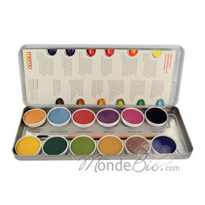 Bo�te de peinture � l'eau 12 teintes v�g�tales Rentree Ecologique
