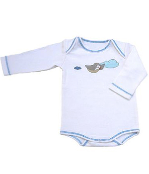 Body Manches Longues motif Oiseau 6 mois Peau ethique
