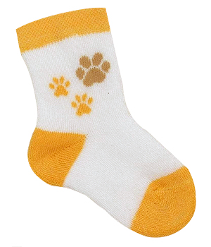 Chaussettes b�b� int�rieur bouclettes taille 19 20 Jaune et Blanc Peau ethique