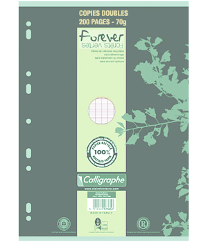 Lot de 50 copies doubles 21X29.7cm Forever Sey�?¨s format Rentree Ecologique