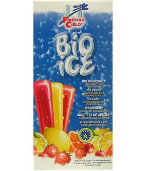 10 sucettes de glace 40ml: citron, orange, fraise, Bio Ice