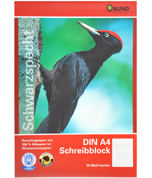 Rentree Ecologique Bloc Greenpeace de 50 feuilles simples 21X29.7cm grand format petits carreaux A4