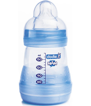 Biberon Dodie Initiation sans Bisph�nol A 0 � 7 mois Bleu 150ml Dodie