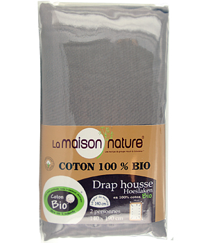 Leaves: plain taupe fitted sheet
