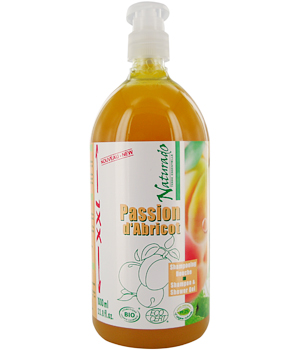 Naturado Shampooing gel douche XXL Passion d'Abricot 1L