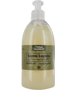 L artisan Savonnier Savon liquide mains Menthe et Eucalyptus 500ml