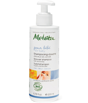 Hair and body shower shampoo for baby with Honey, Lime Tree and Balm