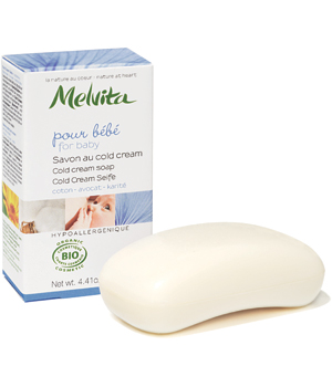 Melvita Savon cold cream bébé Coton Avocat Karité 125g