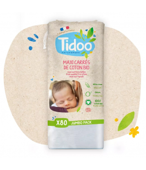 80 Maxi Carrés de Coton Bio Tidoo