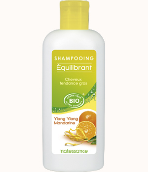 Natessance Shampooing Equilibrant cheveux à tendance grasse Ylang Ylang et Mandarine 250ml