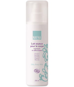 Lait soyeux corps raffermissant Argan Baobab Ginseng Chanvre Aloe Vera Nafha