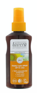 Spray solaire IP 15 pour toute la famille SUN Lavera